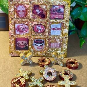 Gold Glitter 49ers Tic-Tac-Toe Set/13 pcs